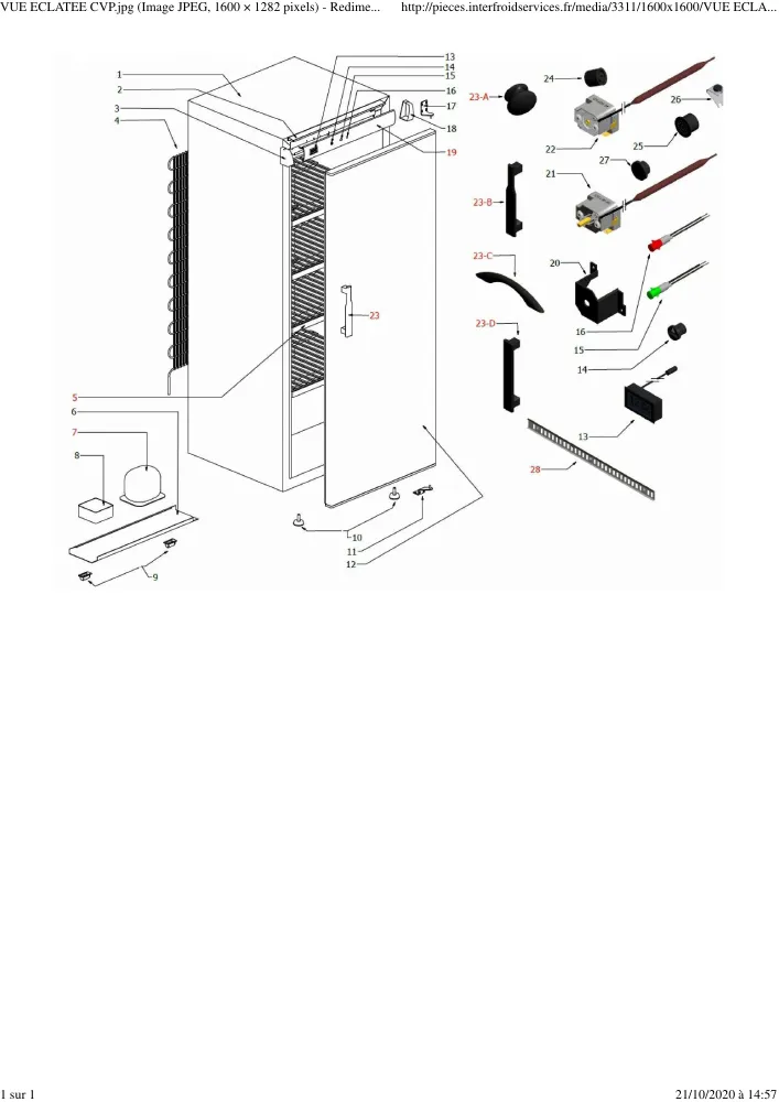 Vue éclatée CLIMADIFF CVP220A+