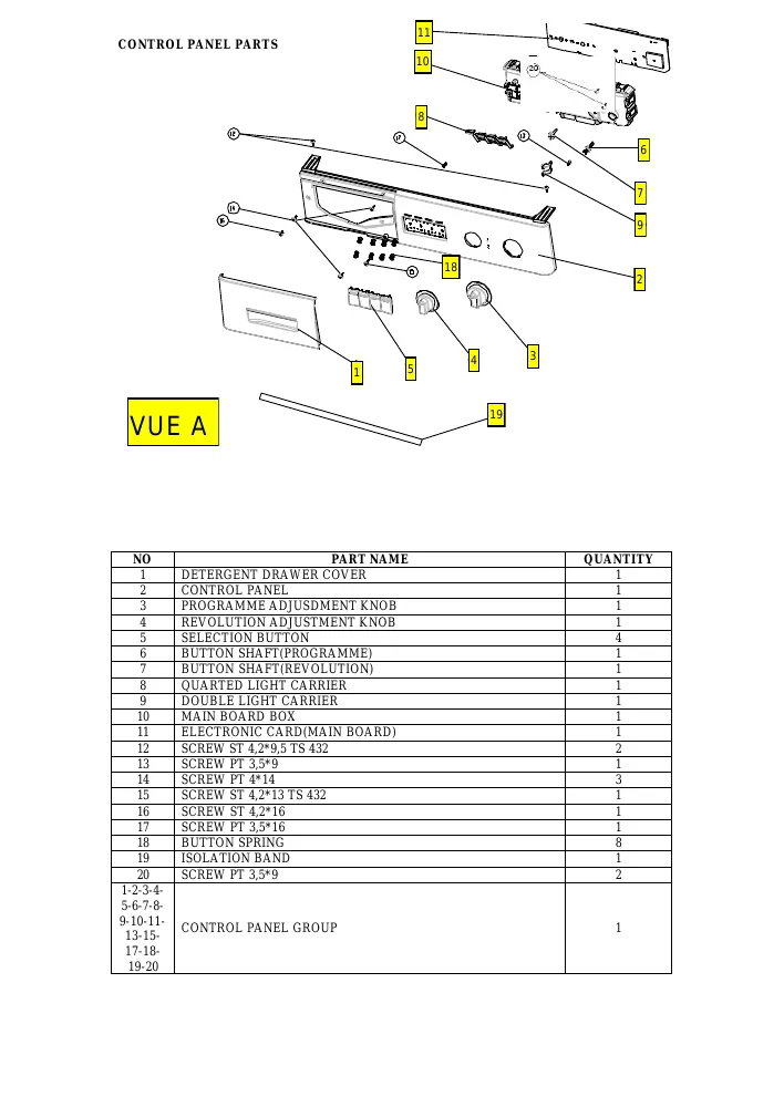 Vue éclatée Orline OML1042 CODE 603611 (BELGIQUE)