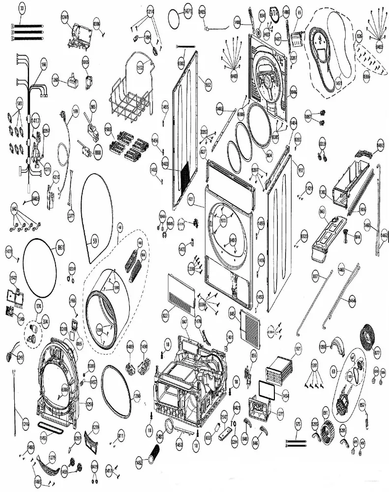 Vue éclatée SABA SLSC8BE16W 7182583000