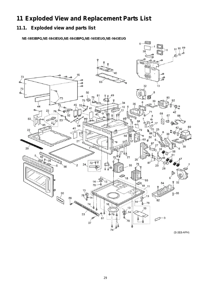 Vue éclatée PANASONIC NE-1653EUG