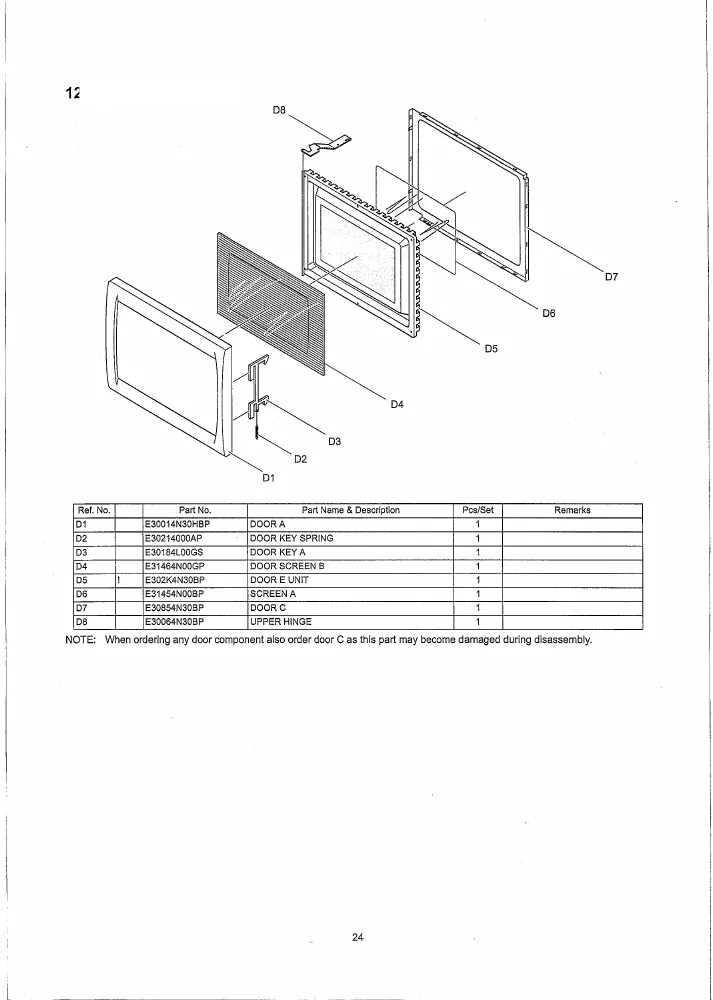 Vue éclatée PANASONIC NNQ550WB
