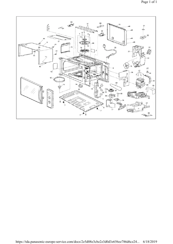 Vue éclatée PANASONIC NN-CD575MEPG