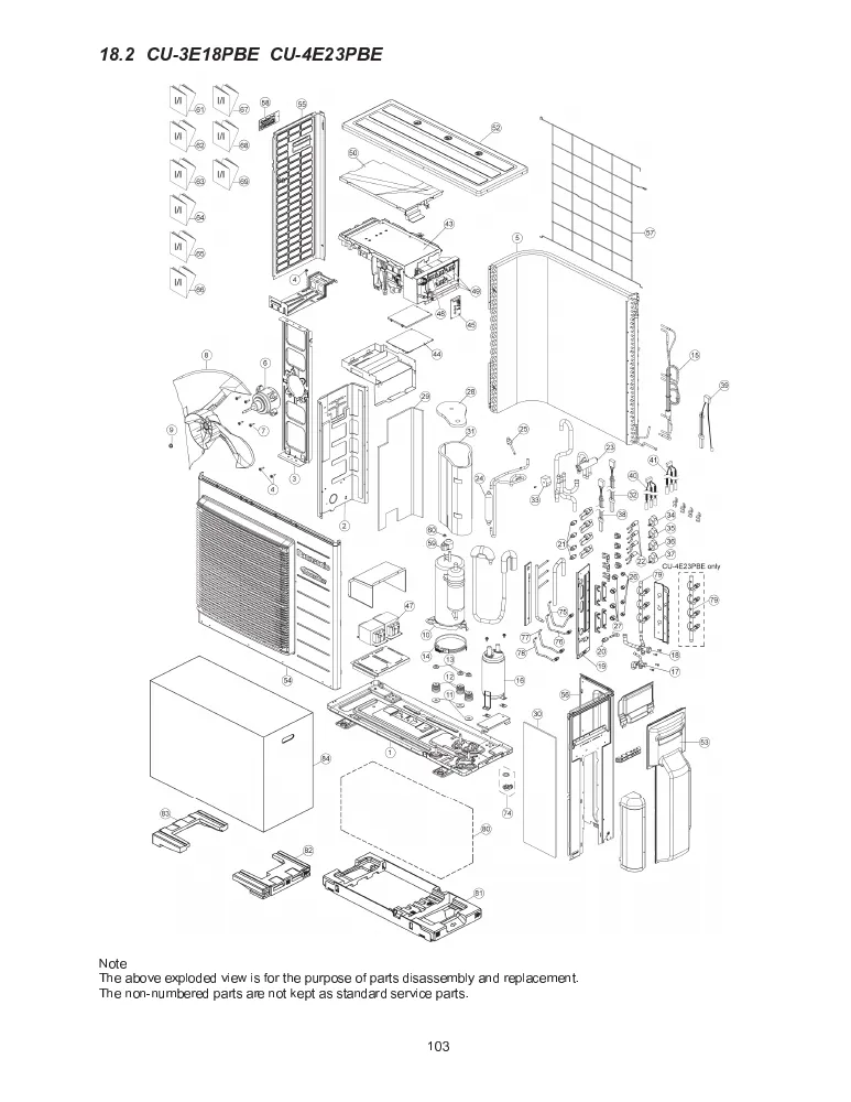 Vue éclatée PANASONIC CU3E18PBE