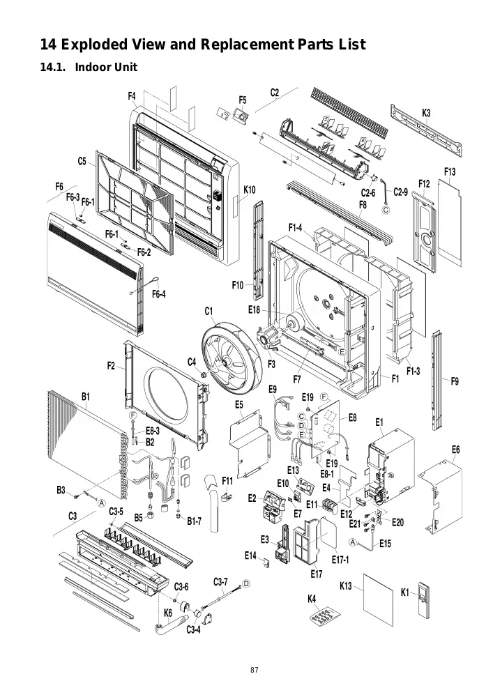 Vue éclatée PANASONIC CS-E9GFEW CS.E9GFEW CSE9GFEW
