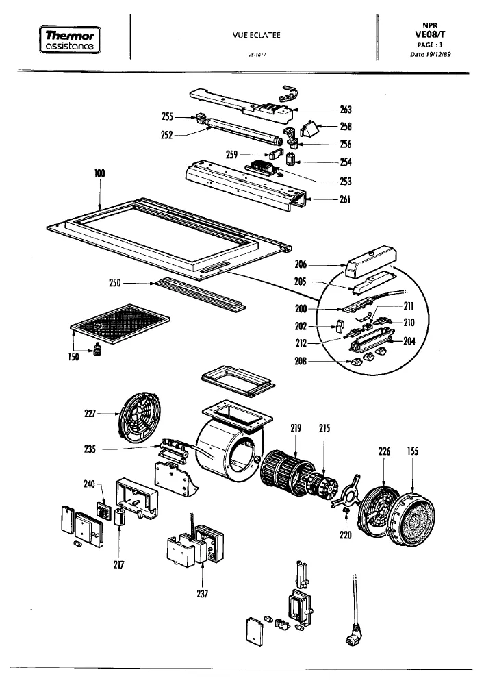Vue éclatée THERMOR HDM8000B HDM8000B.2