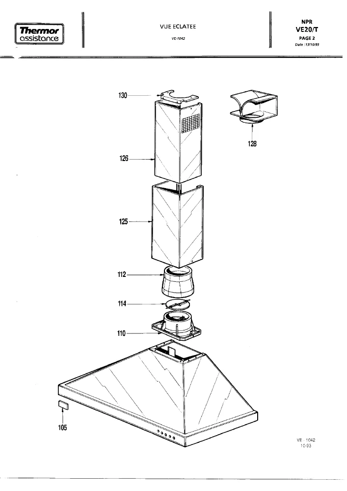 Vue éclatée THERMOR HDM9700B