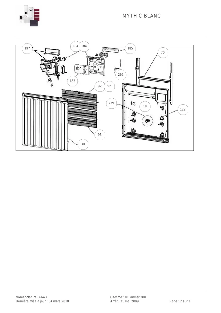 Vue éclatée THERMOR 478031 MYTHIC