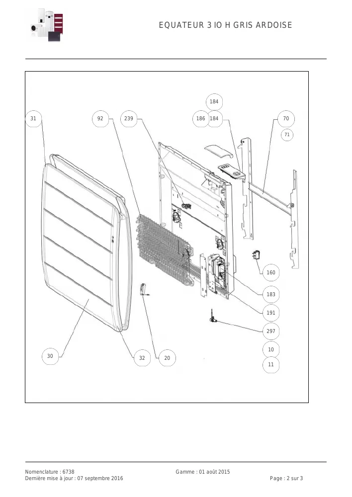 Vue éclatée THERMOR 482504 EQUATEUR 3