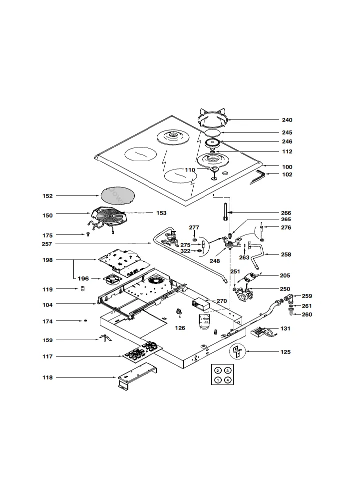 Vue éclatée BRANDT TI1014B TI1014B1