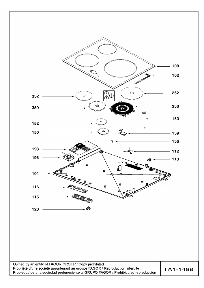 Vue éclatée BRANDT TI118B TI118B1