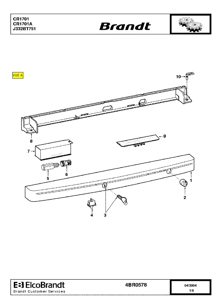 Vue éclatée BRANDT CR1701 CR1701A