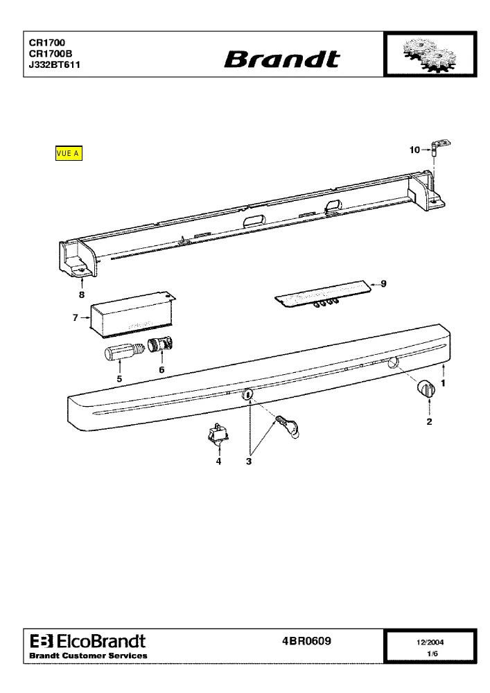 Vue éclatée BRANDT CR1700B