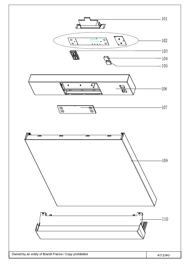 Vue éclatée BRANDT DSF14524B