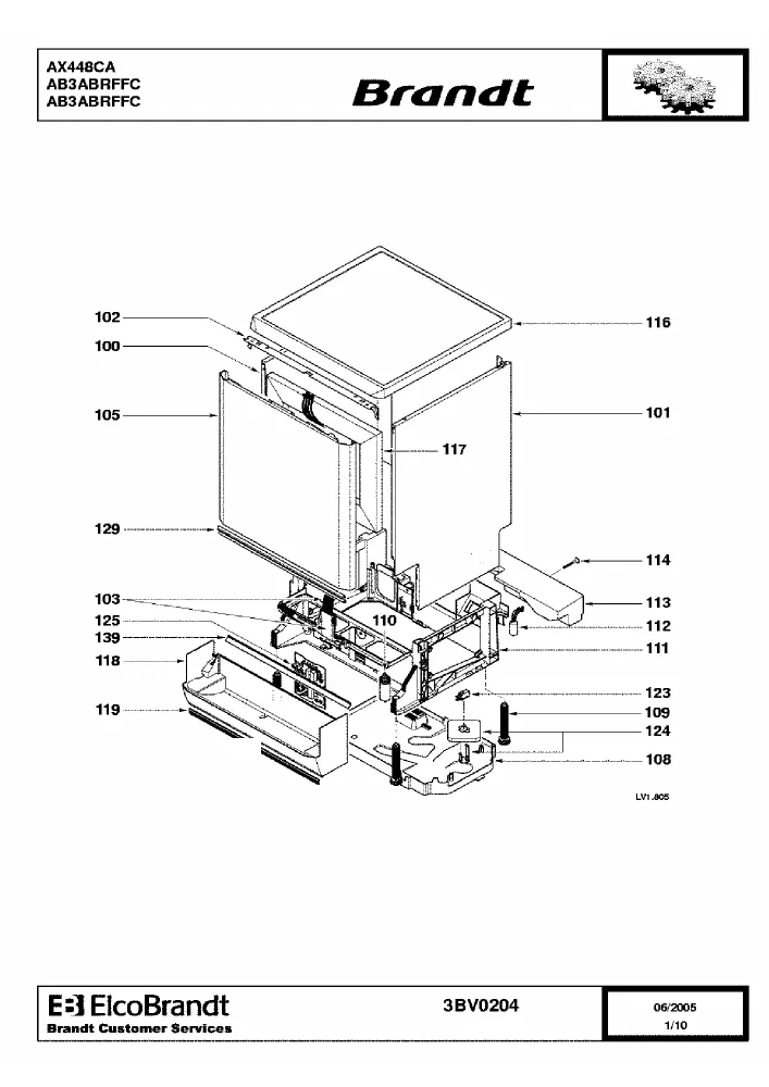 Vue éclatée BRANDT AX448CA AB3ABRFFC
