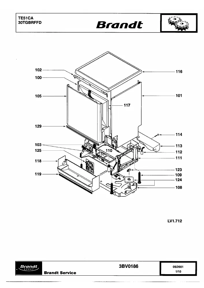 Vue éclatée BRANDT TE51CA 30TGBRFFD