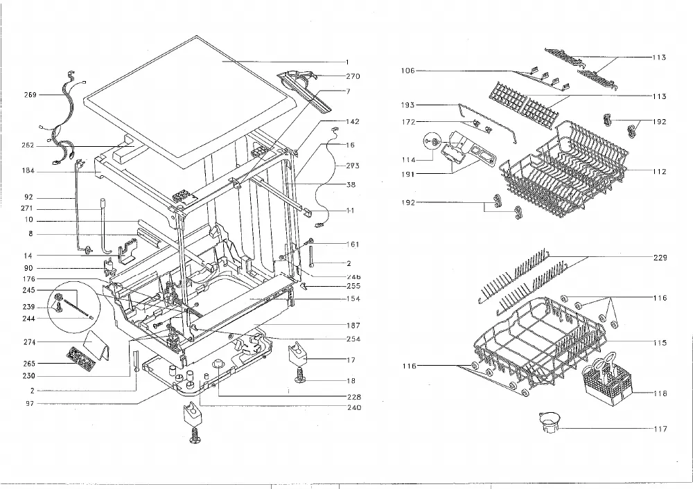 Vue éclatée BRANDT DFM1020X 906690007