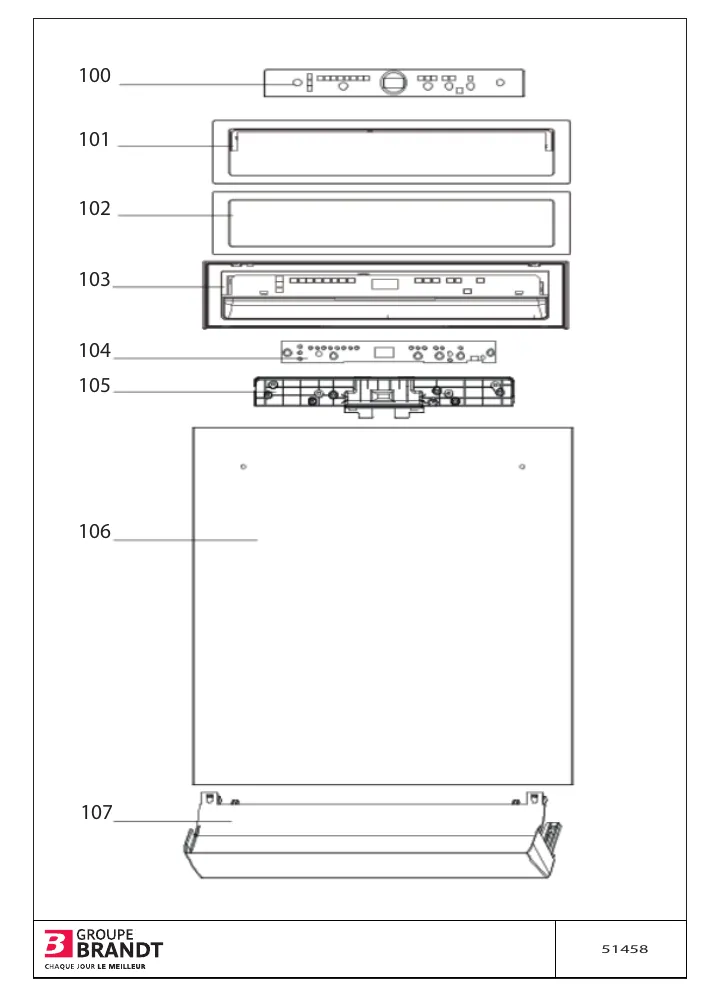Vue éclatée BRANDT BDF024DB BDF024DB-01