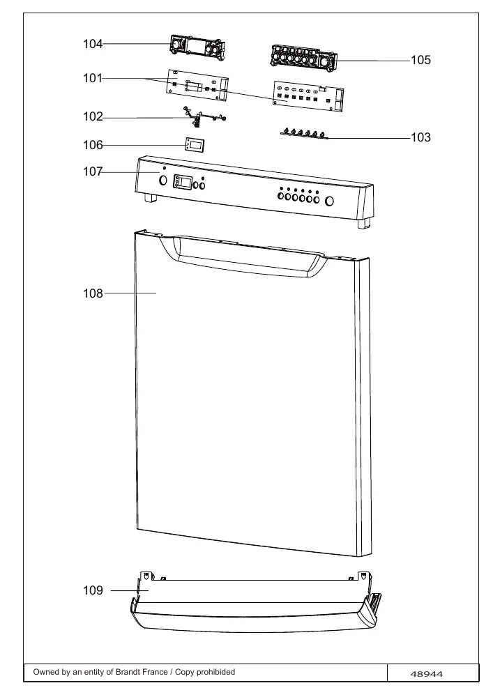 Vue éclatée BRANDT DFP127ADW-02