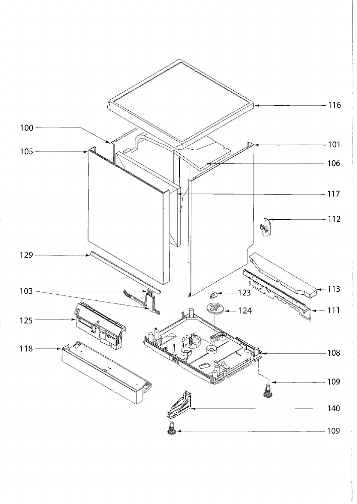 Vue éclatée BRANDT DFH1030E 906690008