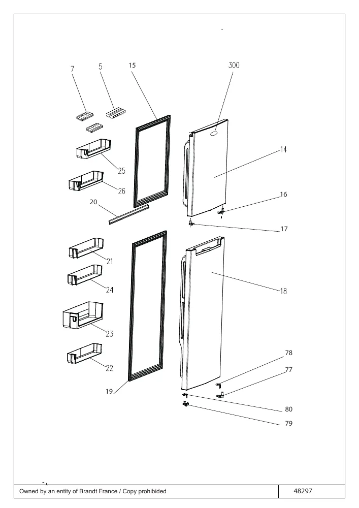 Vue éclatée BRANDT BFD6526NW BFD6526NW1