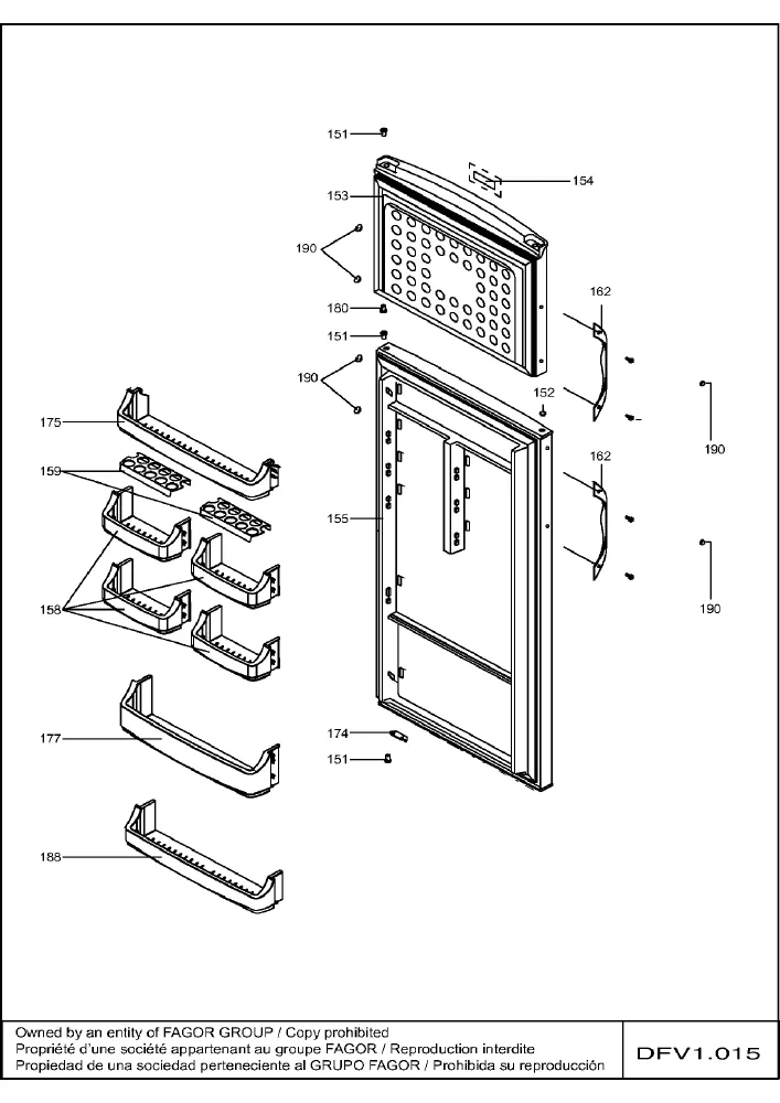 Vue éclatée BRANDT DZV4605 DZV4605