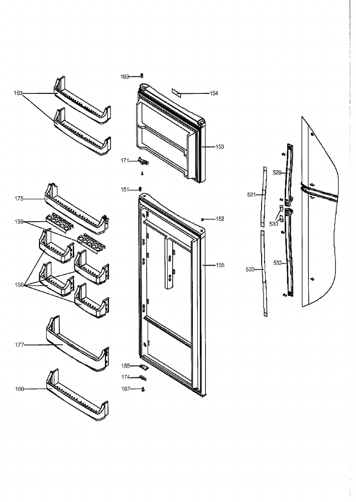 Vue éclatée BRANDT BFD1420NW BFD1420NW1