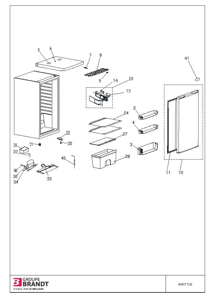 Vue éclatée BRANDT BLT510FSW BLT510FSW01