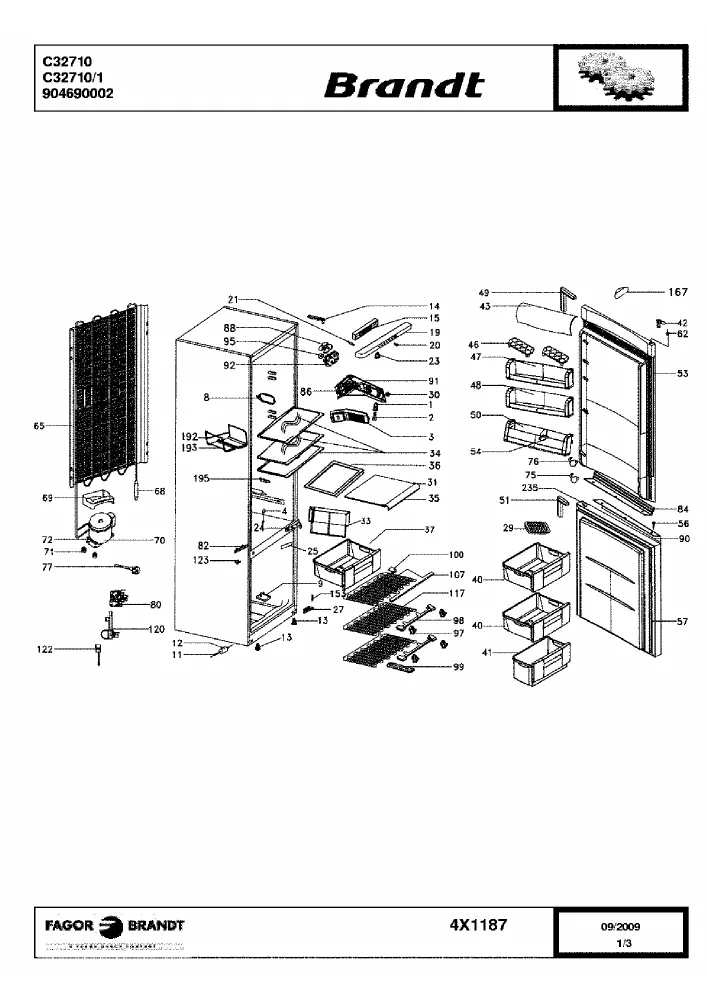 Vue éclatée BRANDT C32710 C32710.1 C327101