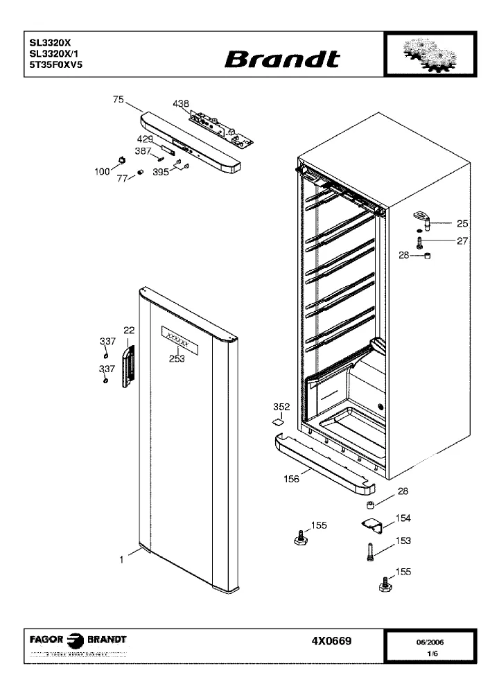 Vue éclatée BRANDT SL3320X SL3320X1