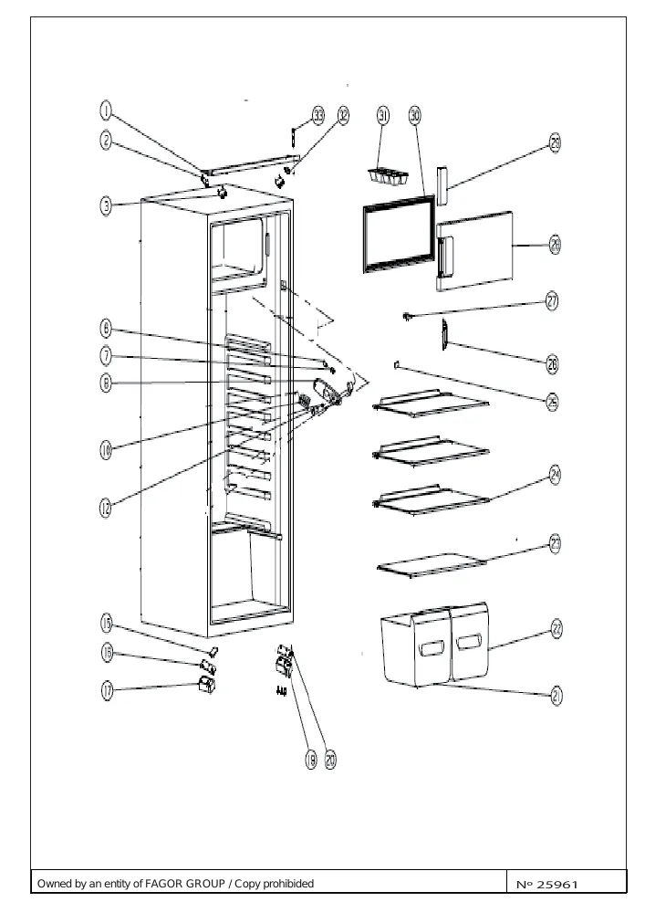 Vue éclatée BRANDT BIS2202SW BIS2202SW1