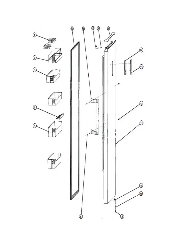 Vue éclatée BRANDT BFL484YNW BFL484YNW1