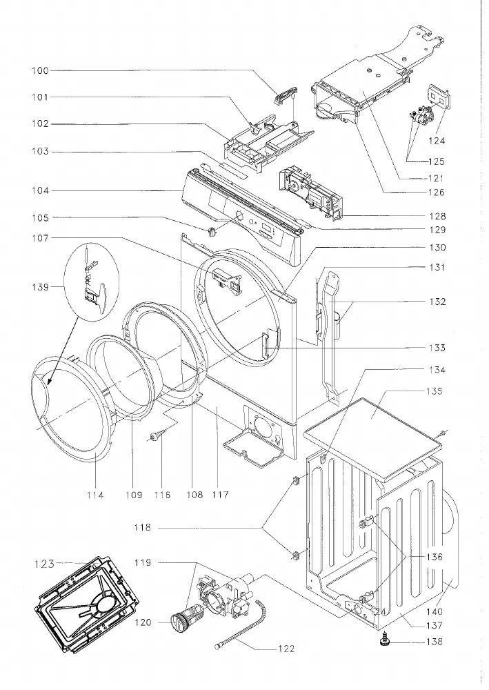 Vue éclatée BRANDT WFK1218F 905690009