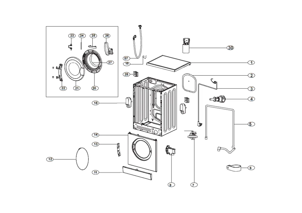 Vue éclatée BRANDT BWF842W BWF842W1