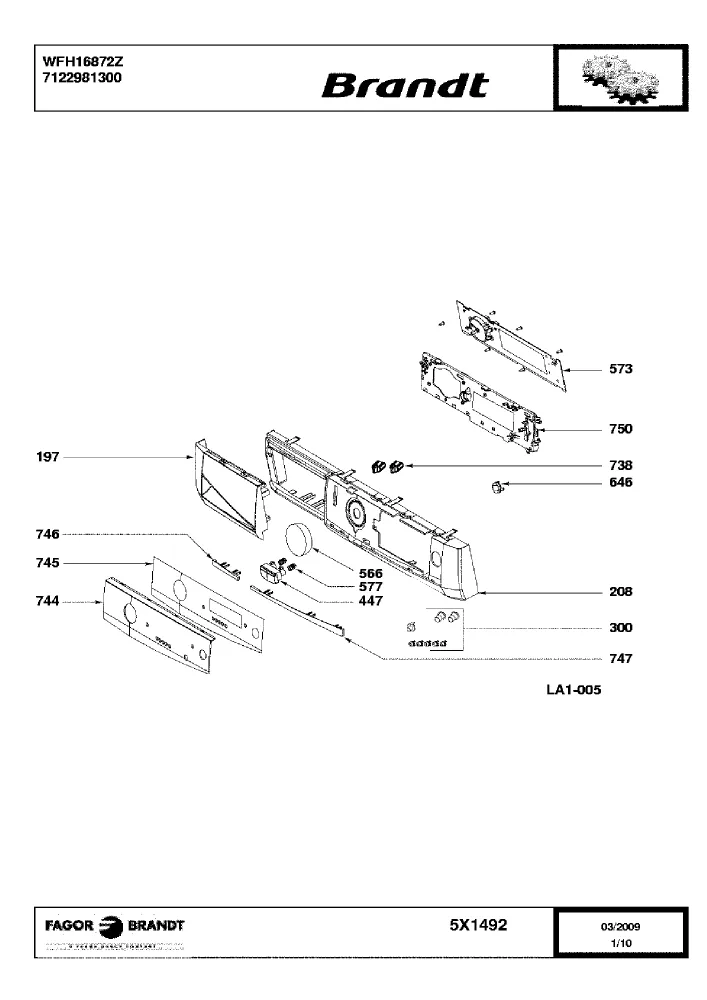 Vue éclatée BRANDT WFH16872Z 7122981300