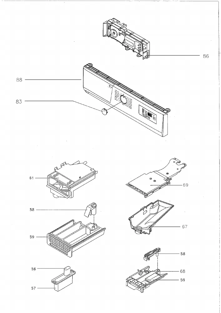 Vue éclatée BRANDT WFA174E 905690040