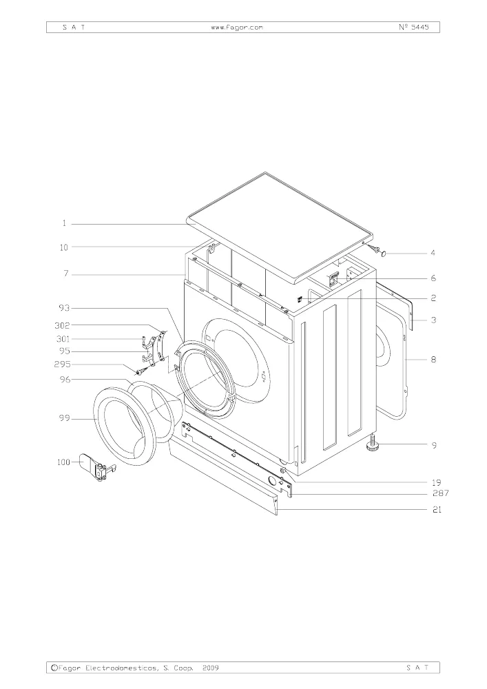Vue éclatée BRANDT WFA1217F 925690717
