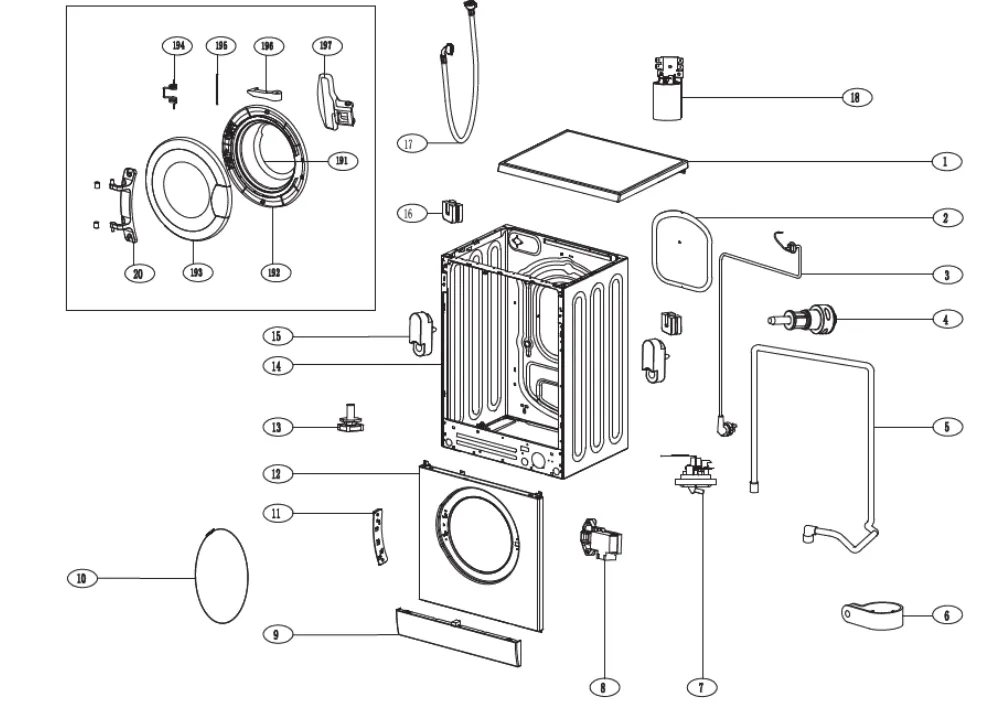 Vue éclatée BRANDT BWF5080E BWF5080E2