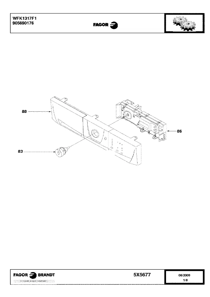 Vue éclatée BRANDT WFK1317F 905690176