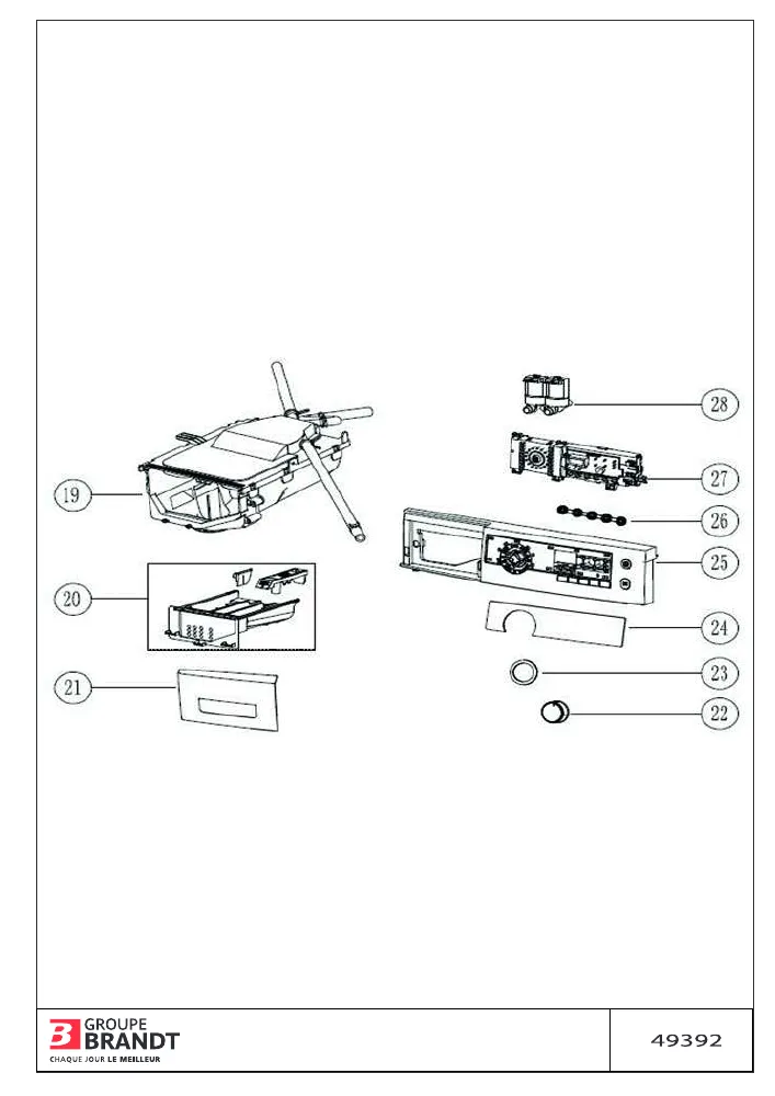 Vue éclatée BRANDT WFB124QW WFB124QW-01