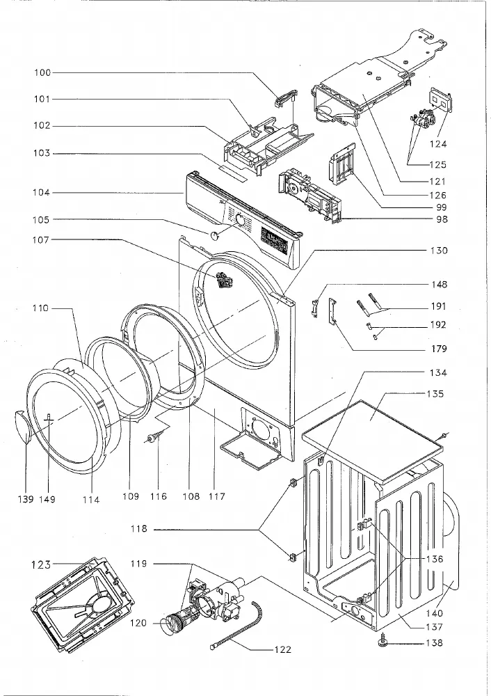 Vue éclatée BRANDT BWF182TB 905690018