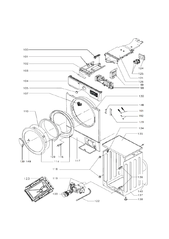 Vue éclatée BRANDT BWW184T 905690020