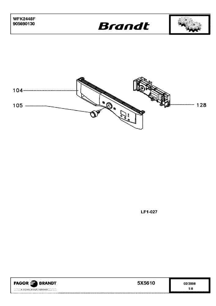Vue éclatée BRANDT WFK2448F 905690130