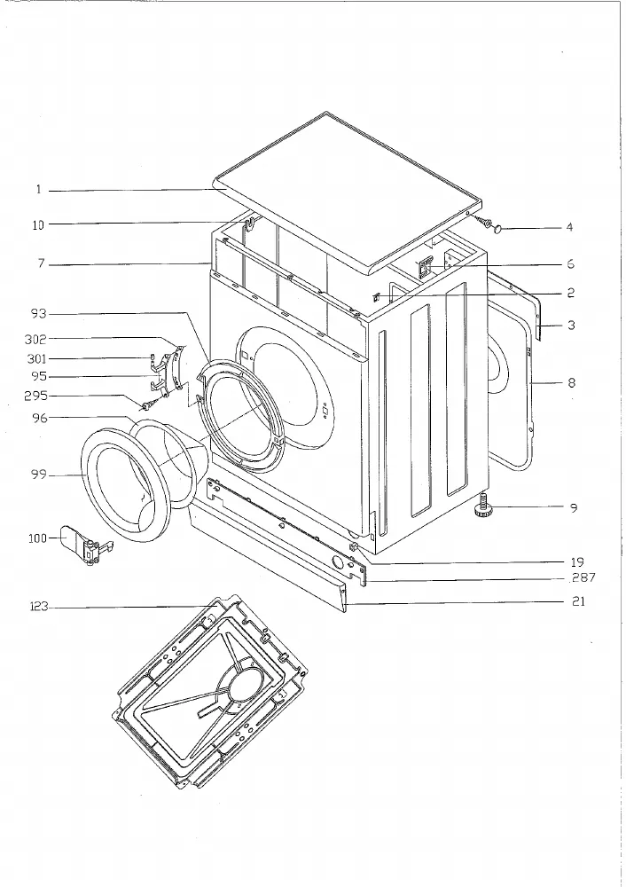 Vue éclatée BRANDT WFA1416F 925690007