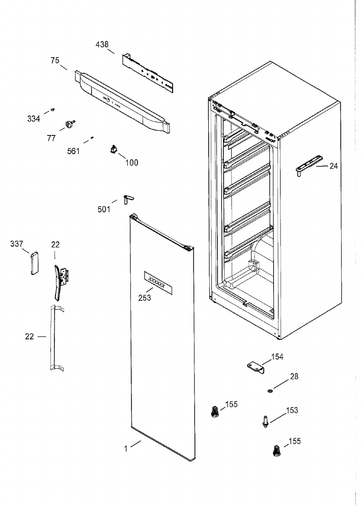Vue éclatée BRANDT BFU282YNW BFU282YNW1