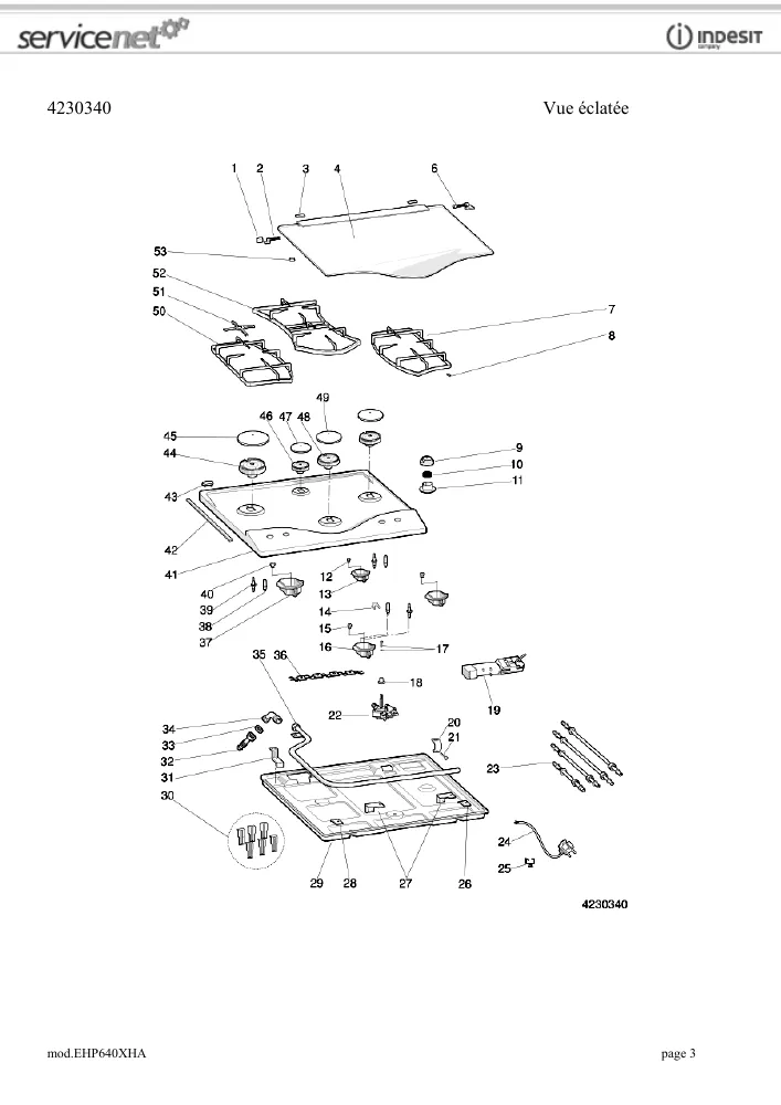 Vue éclatée HOTPOINT-ARISTON EHP640XHA 82342
