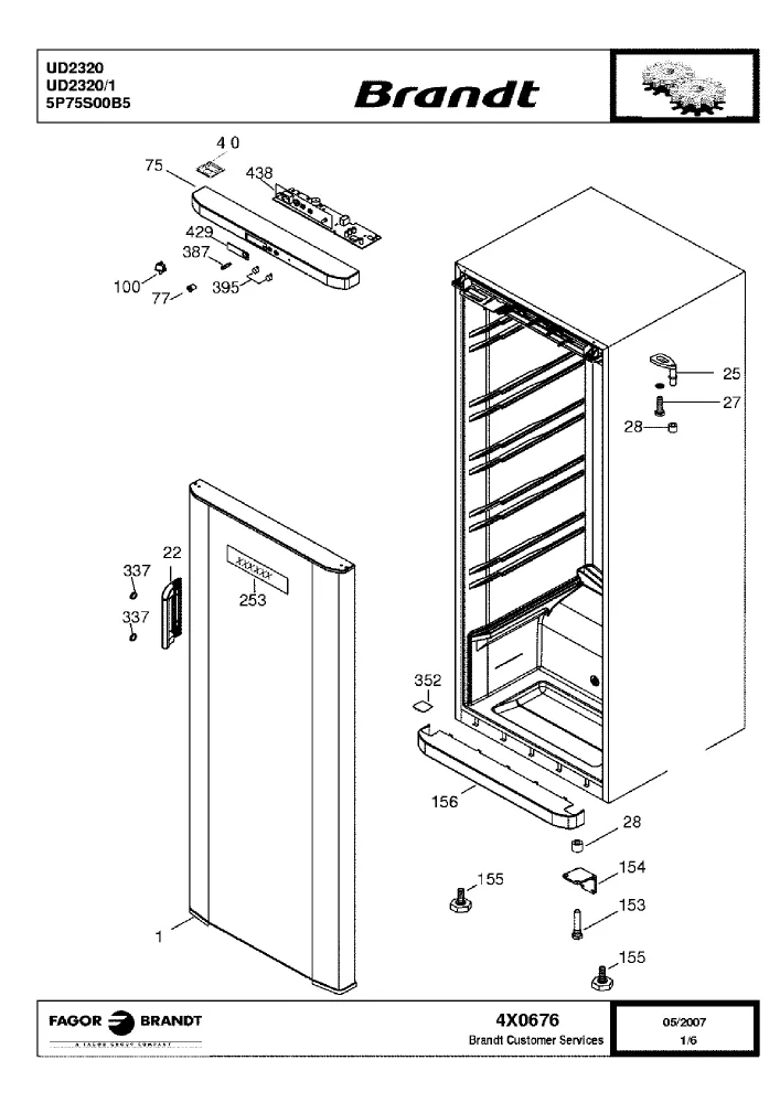 Vue éclatée BRANDT UD2320 UD2320.1