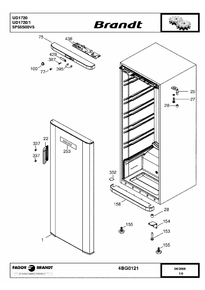 Vue éclatée BRANDT UD1720 UD17201 UD1720.1
