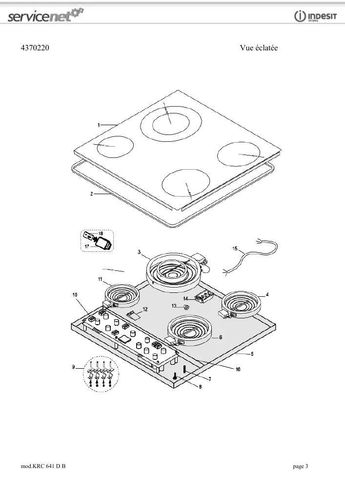 Vue éclatée HOTPOINT-ARISTON KRC641DB 52966