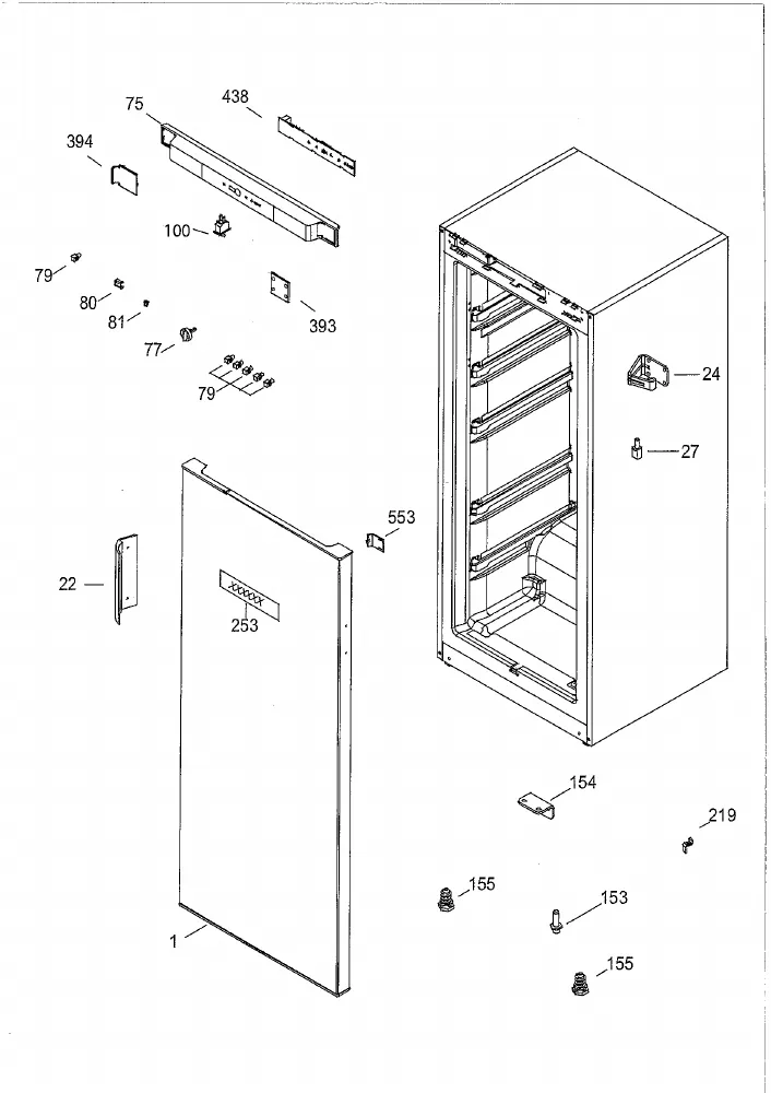 Vue éclatée BRANDT BFU260LNW