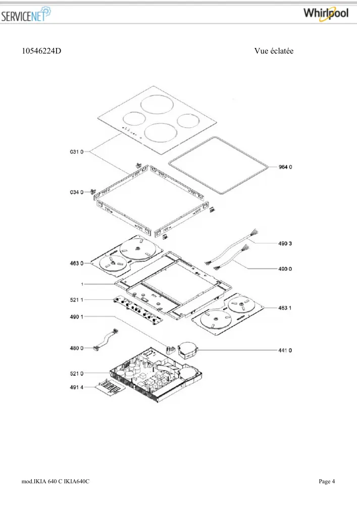 Vue éclatée HOTPOINT-ARISTON IKIA640C